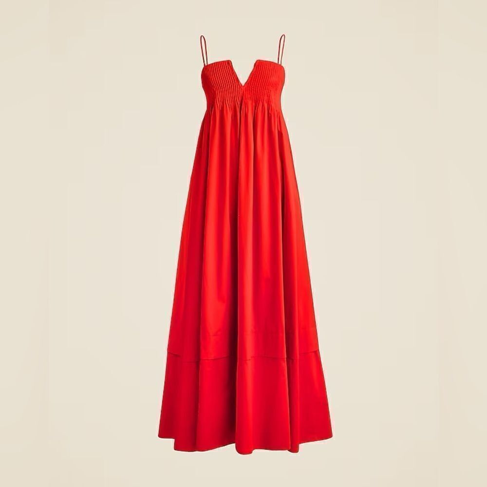 NWT J CREW Collection strapless notched maxi dress in Red Arroyo - Picture 3 of 6